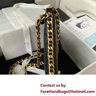 Chanel Shiny Crumpled Lambskin  &  Gold-Tone Metal Large Hobo Bag AS4287 Black 2023